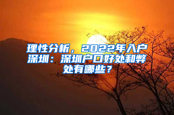 理性分析，2022年入戶深圳：深圳戶口好處和弊處有哪些？