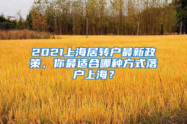 2021上海居轉(zhuǎn)戶最新政策，你最適合哪種方式落戶上海？