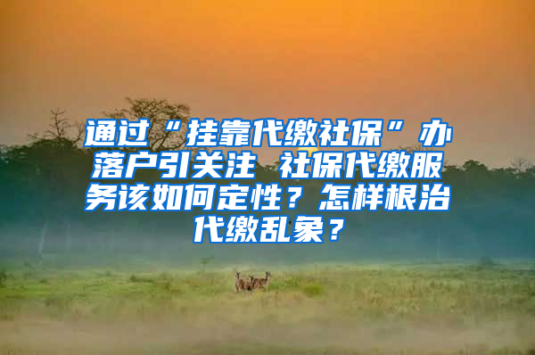 通過“掛靠代繳社?！鞭k落戶引關注 社保代繳服務該如何定性？怎樣根治代繳亂象？