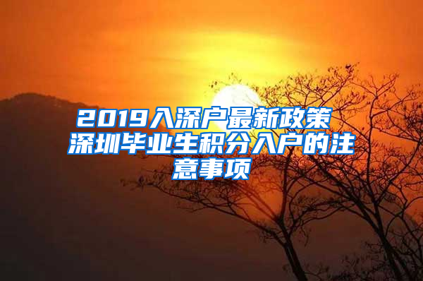 2019入深戶最新政策 深圳畢業(yè)生積分入戶的注意事項(xiàng)