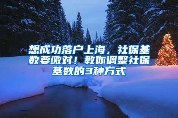 想成功落戶上海，社?；鶖?shù)要繳對！教你調(diào)整社?；鶖?shù)的3種方式