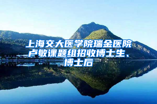 上海交大醫(yī)學(xué)院瑞金醫(yī)院盧敏課題組招收博士生、博士后