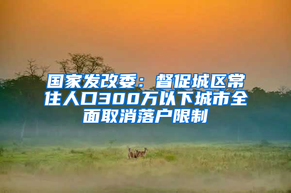 國家發(fā)改委：督促城區(qū)常住人口300萬以下城市全面取消落戶限制