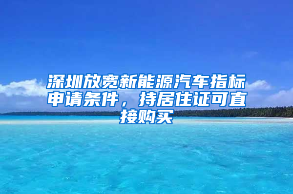 深圳放寬新能源汽車(chē)指標(biāo)申請(qǐng)條件，持居住證可直接購(gòu)買(mǎi)