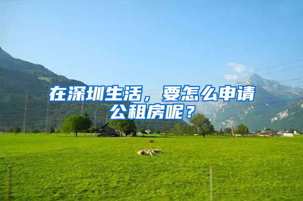 在深圳生活，要怎么申請(qǐng)公租房呢？