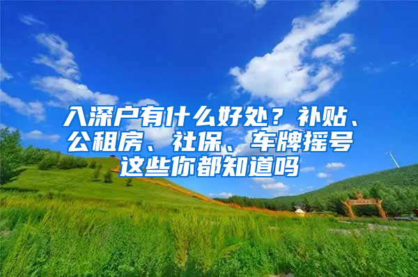 入深戶有什么好處？補貼、公租房、社保、車牌搖號這些你都知道嗎