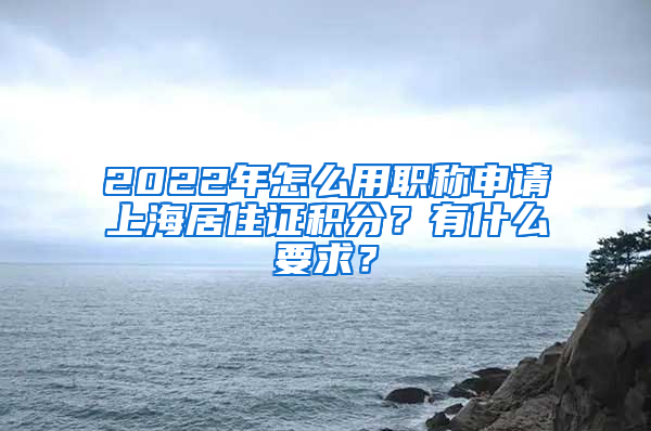 2022年怎么用職稱申請(qǐng)上海居住證積分？有什么要求？