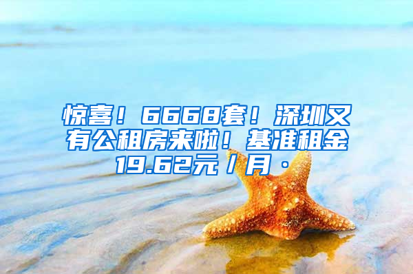 驚喜！6668套！深圳又有公租房來啦！基準租金19.62元／月·㎡