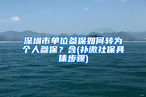 深圳市單位參保如何轉(zhuǎn)為個(gè)人參保？含(補(bǔ)繳社保具體步驟)