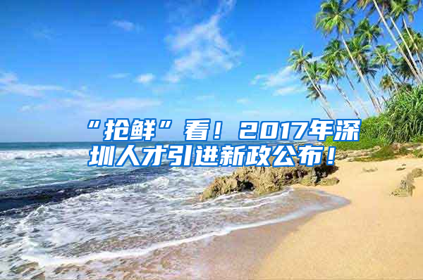 “搶鮮”看！2017年深圳人才引進(jìn)新政公布！