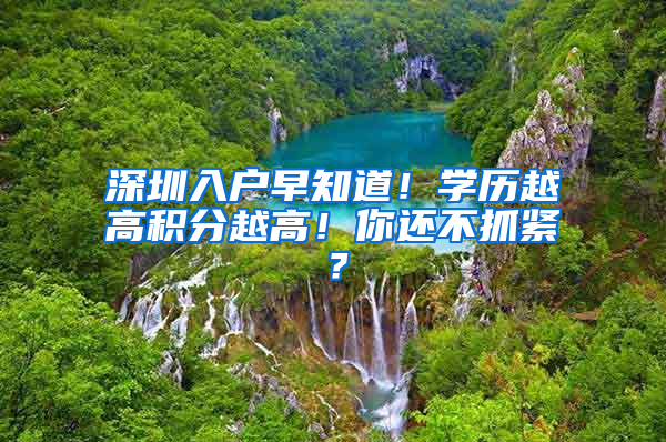 深圳入戶早知道！學(xué)歷越高積分越高！你還不抓緊？