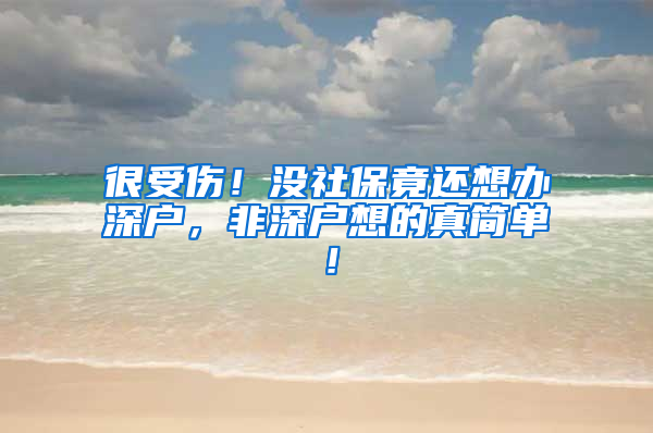 很受傷！沒社保竟還想辦深戶，非深戶想的真簡單！