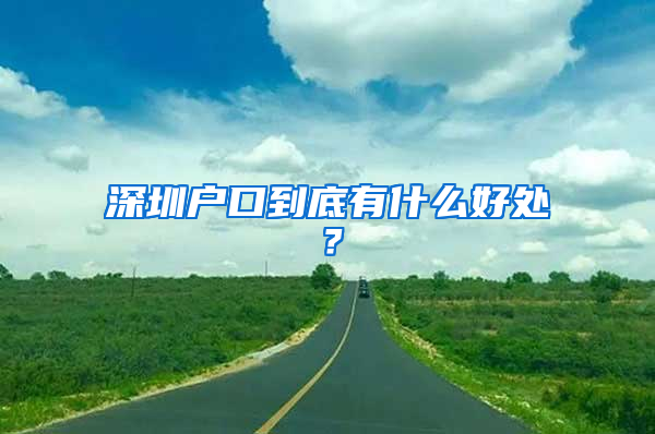 深圳戶口到底有什么好處？