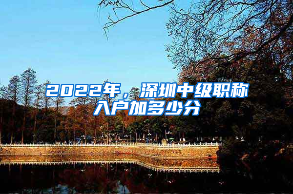 2022年，深圳中級(jí)職稱入戶加多少分