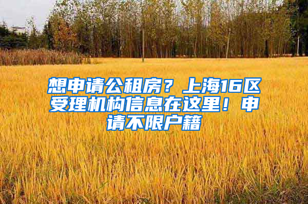 想申請公租房？上海16區(qū)受理機構(gòu)信息在這里！申請不限戶籍