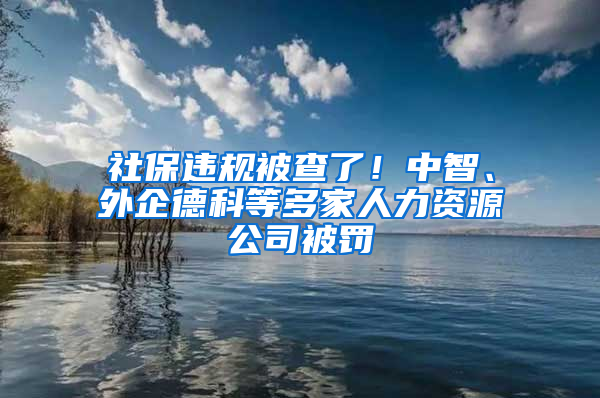 社保違規(guī)被查了！中智、外企德科等多家人力資源公司被罰