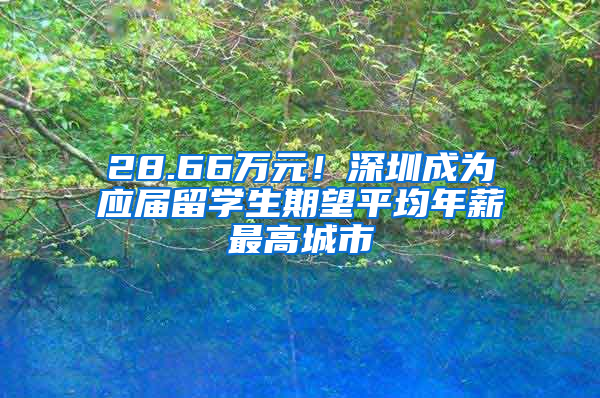 28.66萬(wàn)元！深圳成為應(yīng)屆留學(xué)生期望平均年薪最高城市