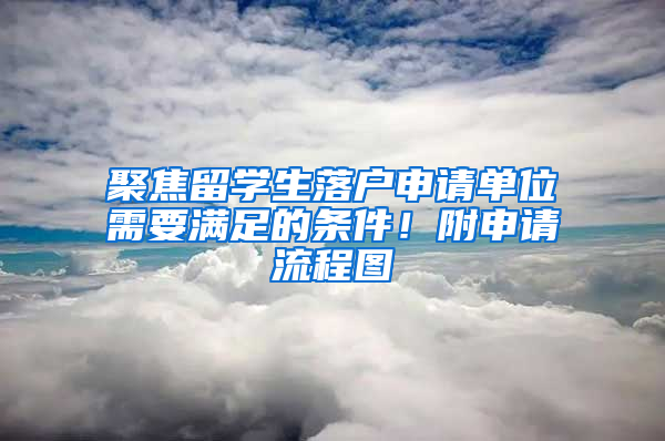 聚焦留學生落戶申請單位需要滿足的條件！附申請流程圖