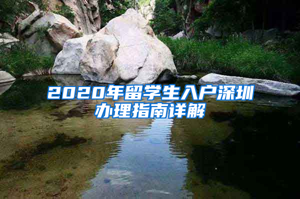 2020年留學(xué)生入戶深圳辦理指南詳解