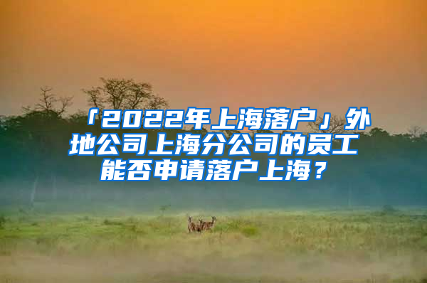 「2022年上海落戶」外地公司上海分公司的員工能否申請(qǐng)落戶上海？