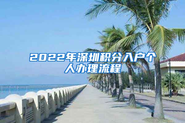 2022年深圳積分入戶個人辦理流程