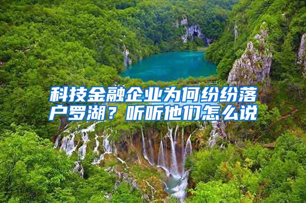 科技金融企業(yè)為何紛紛落戶羅湖？聽聽他們怎么說