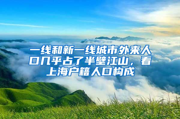 一線和新一線城市外來人口幾乎占了半壁江山，看上海戶籍人口構(gòu)成