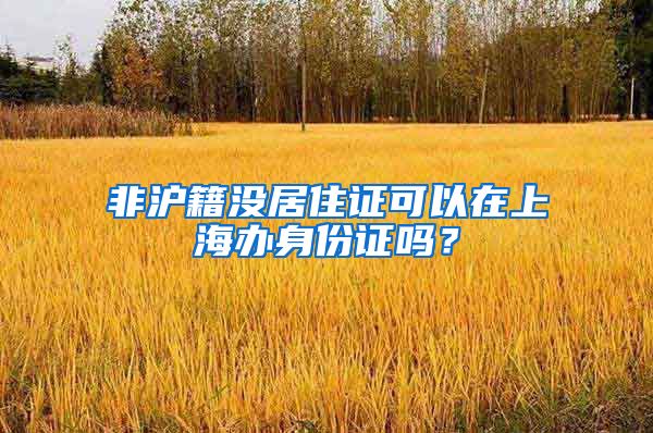 非滬籍沒(méi)居住證可以在上海辦身份證嗎？