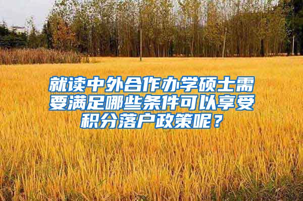 就讀中外合作辦學(xué)碩士需要滿足哪些條件可以享受積分落戶政策呢？