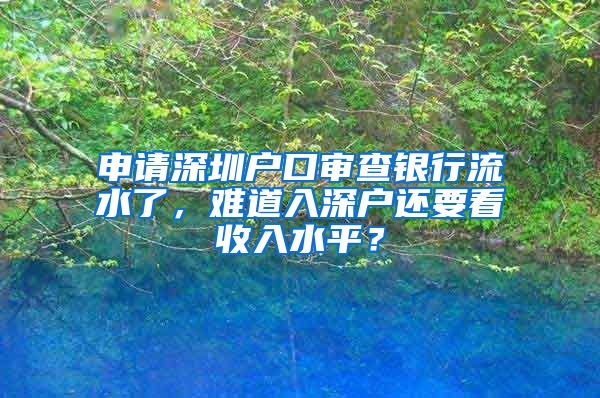 申請深圳戶口審查銀行流水了，難道入深戶還要看收入水平？