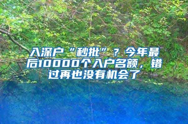 入深戶“秒批”？今年最后10000個入戶名額，錯過再也沒有機會了