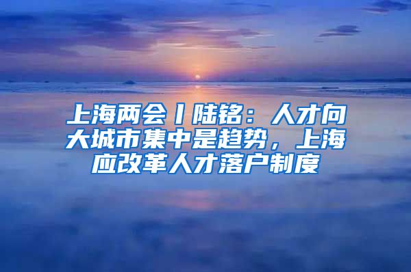 上海兩會丨陸銘：人才向大城市集中是趨勢，上海應(yīng)改革人才落戶制度