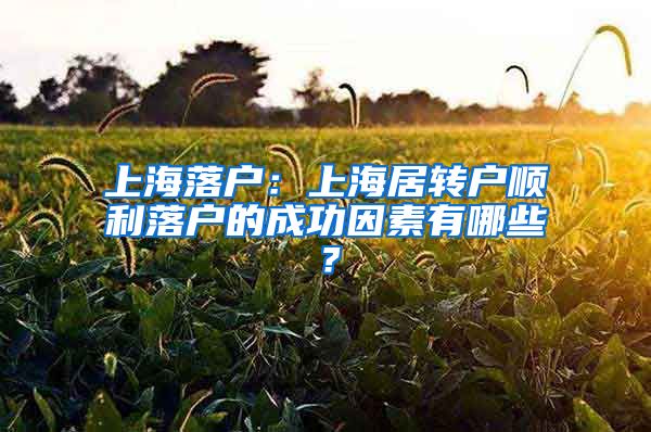 上海落戶：上海居轉(zhuǎn)戶順利落戶的成功因素有哪些？