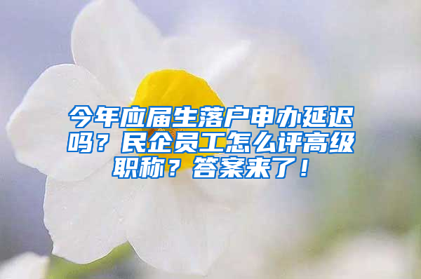 今年應(yīng)屆生落戶申辦延遲嗎？民企員工怎么評(píng)高級(jí)職稱？答案來(lái)了！