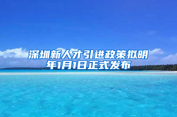 深圳新人才引進(jìn)政策擬明年1月1日正式發(fā)布