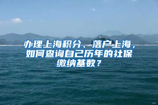 辦理上海積分、落戶上海，如何查詢自己歷年的社保繳納基數(shù)？