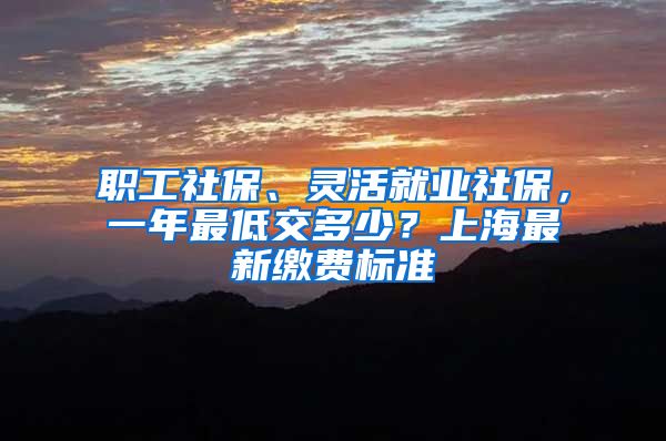 職工社保、靈活就業(yè)社保，一年最低交多少？上海最新繳費(fèi)標(biāo)準(zhǔn)