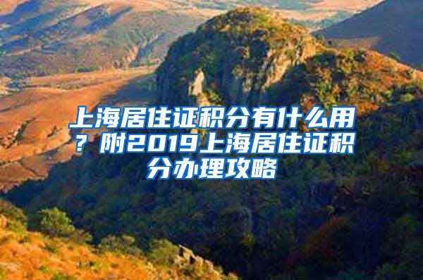 上海居住證積分有什么用？附2019上海居住證積分辦理攻略