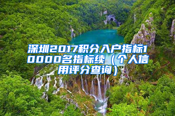 深圳2017積分入戶指標10000名指標續(xù)（個人信用評分查詢）