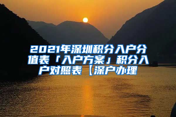 2021年深圳積分入戶分值表「入戶方案」積分入戶對照表【深戶辦理