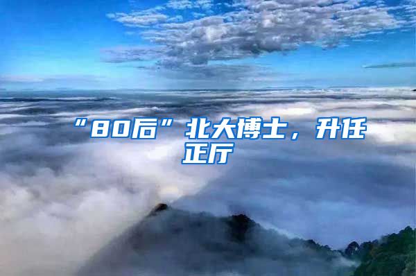 “80后”北大博士，升任正廳