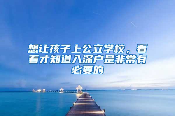 想讓孩子上公立學(xué)校，看看才知道入深戶是非常有必要的