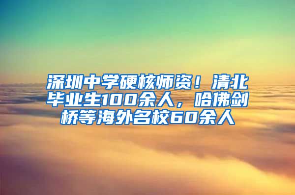 深圳中學(xué)硬核師資！清北畢業(yè)生100余人，哈佛劍橋等海外名校60余人