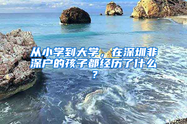 從小學到大學，在深圳非深戶的孩子都經歷了什么？