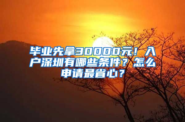 畢業(yè)先拿30000元！入戶深圳有哪些條件？怎么申請最省心？