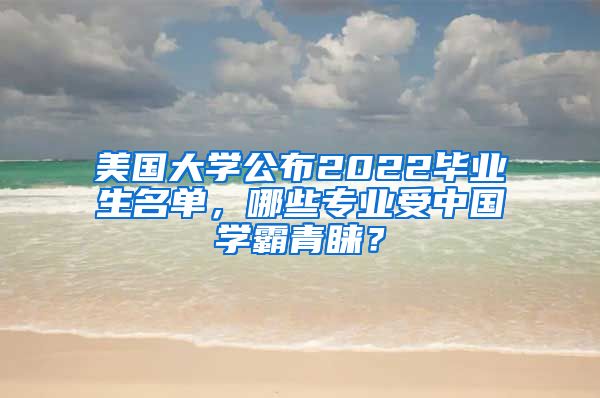 美國(guó)大學(xué)公布2022畢業(yè)生名單，哪些專業(yè)受中國(guó)學(xué)霸青睞？