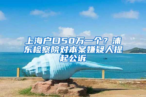 上海戶口50萬一個？浦東檢察院對本案嫌疑人提起公訴