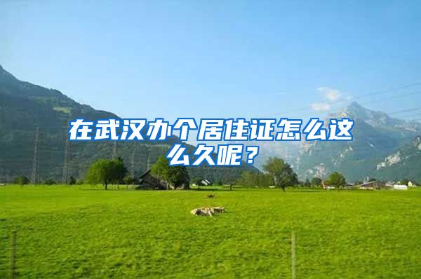 在武漢辦個居住證怎么這么久呢？