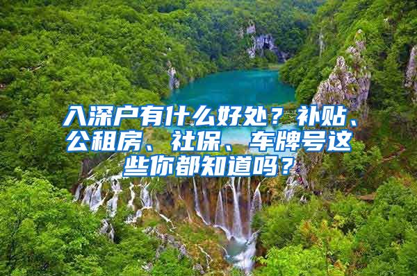 入深戶有什么好處？補貼、公租房、社保、車牌號這些你都知道嗎？