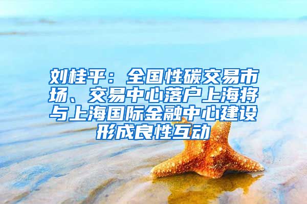 劉桂平：全國性碳交易市場、交易中心落戶上海將與上海國際金融中心建設(shè)形成良性互動